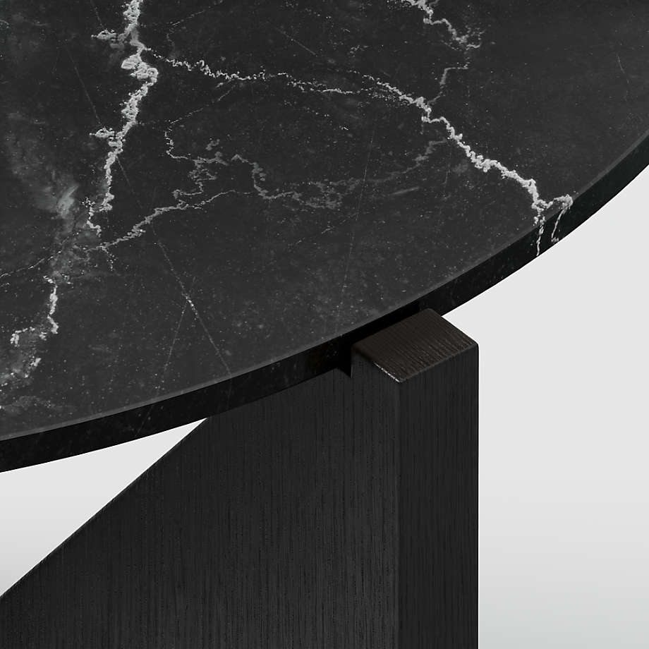 Miro Black Marble Coffee Table with Black Wood Base thumbnail 5