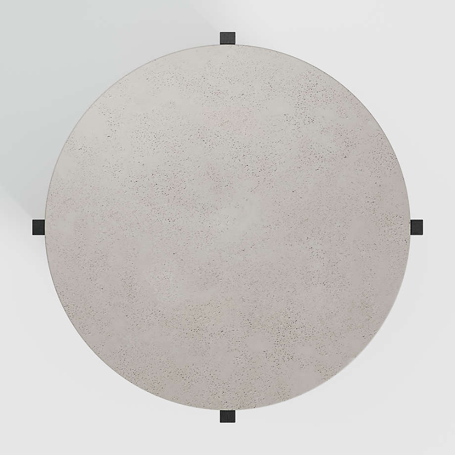 Miro Concrete Coffee Table with Black Wood Base thumbnail 4