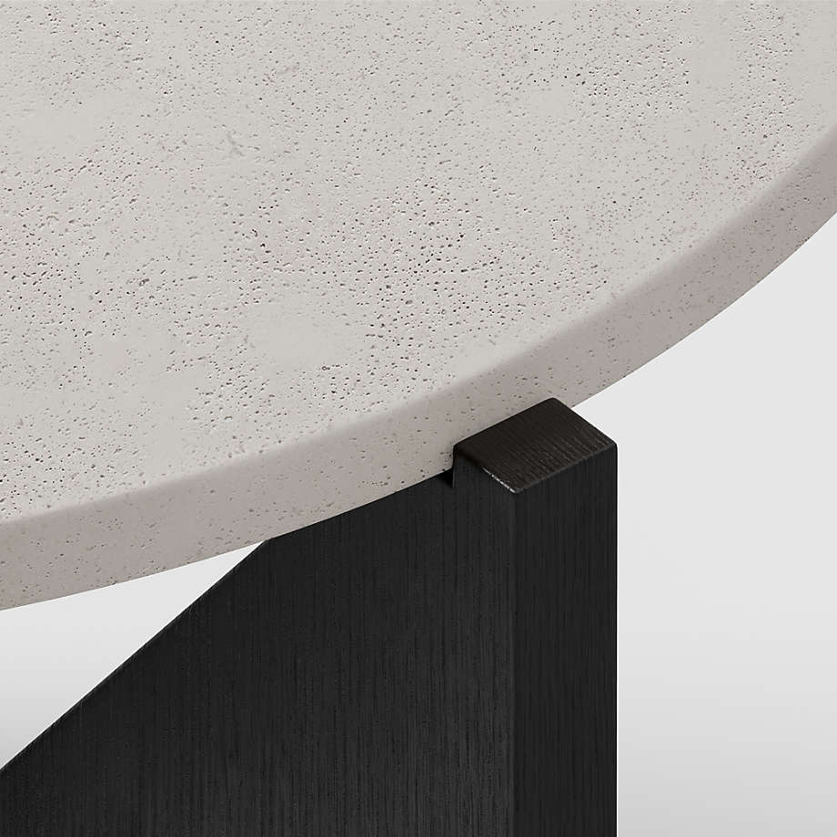 Miro Concrete Coffee Table with Black Wood Base thumbnail 5