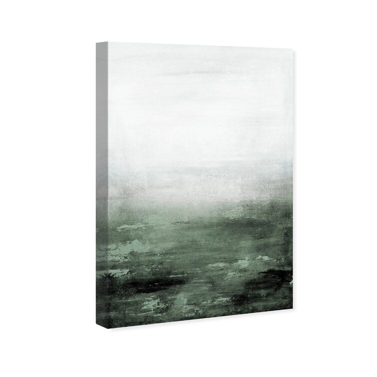 Abstract Sail To The Moon Hunter Green Painting Unframed thumbnail 3