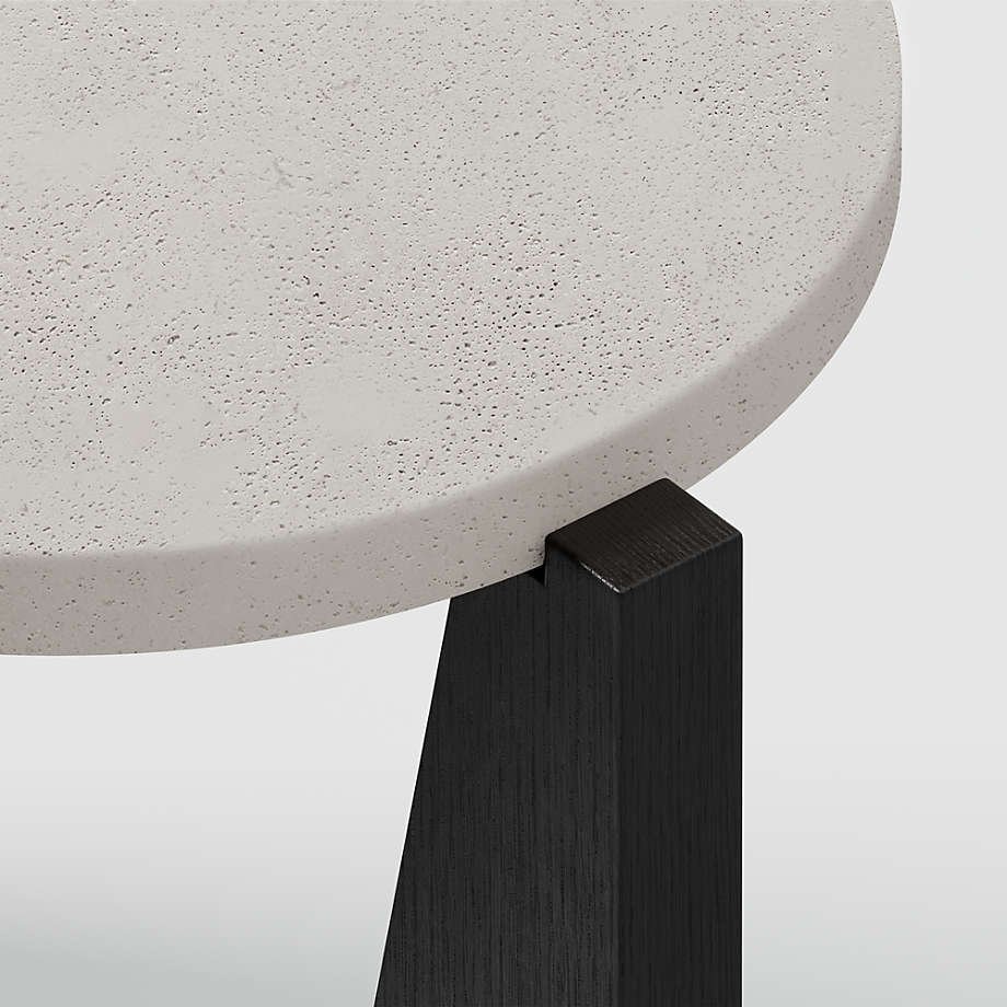 Miro Concrete End Table with Black Wood Base thumbnail 4