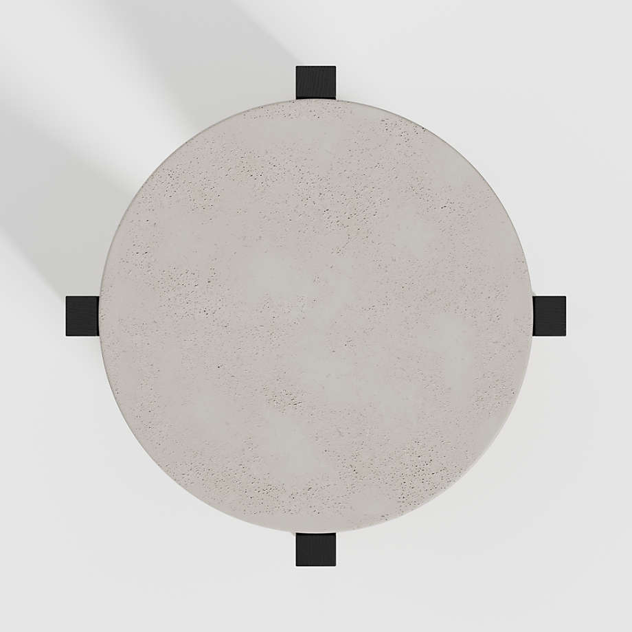 Miro Concrete End Table with Black Wood Base thumbnail 5