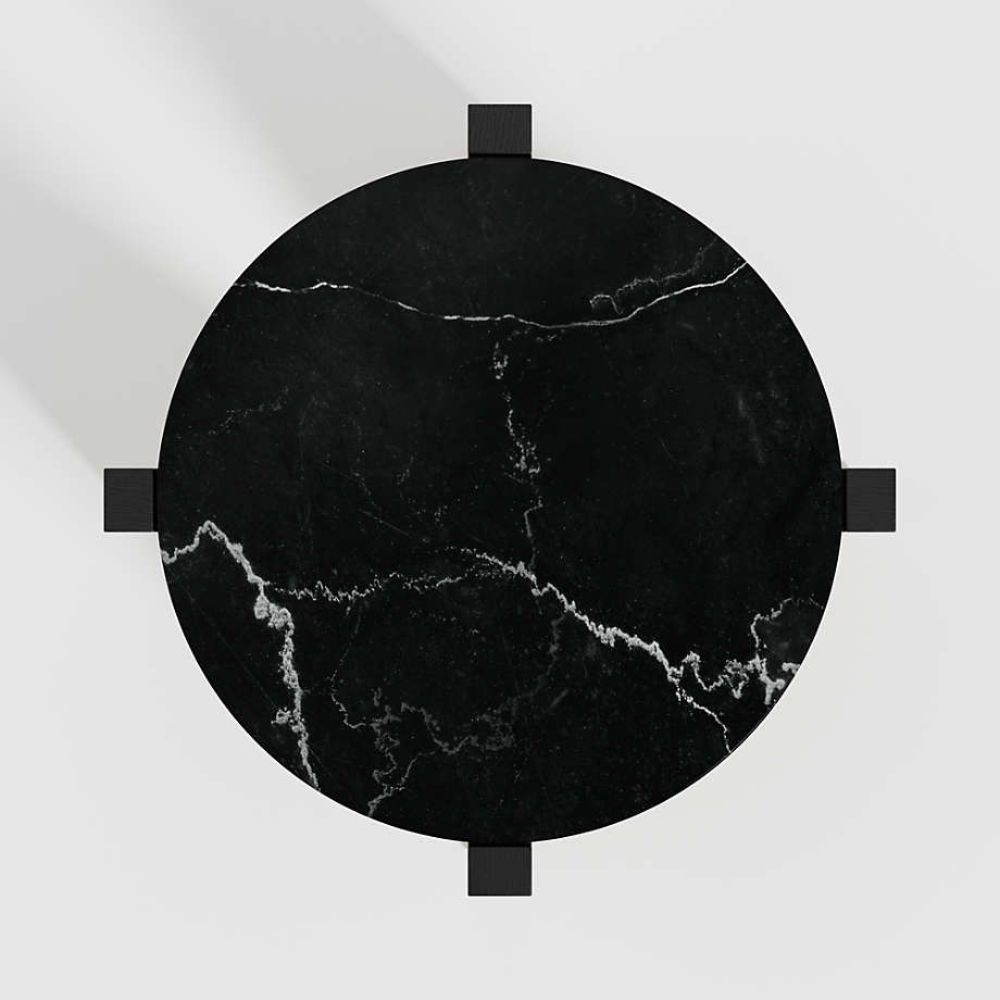 Miro Black Marble End Table with Black Wood Base thumbnail 5