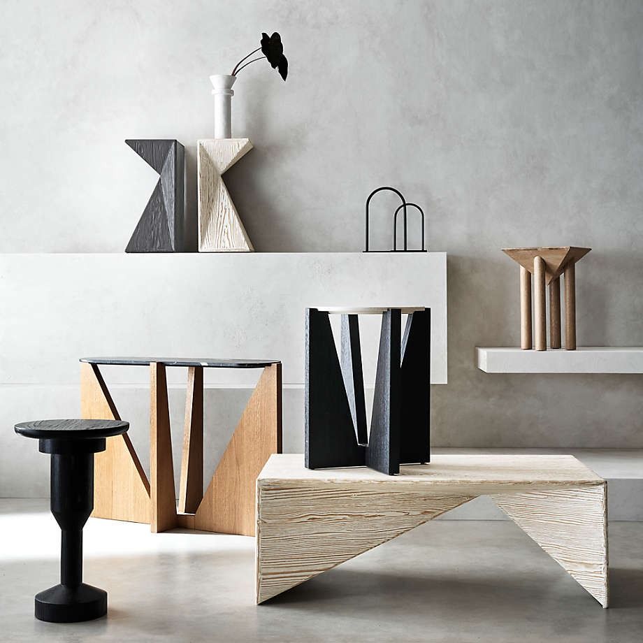 Miro White Marble End Table with Black Wood Base thumbnail 2