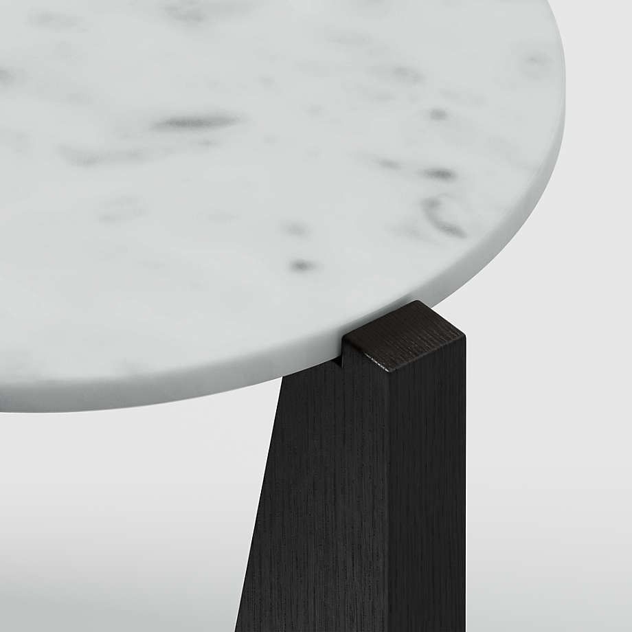 Miro White Marble End Table with Black Wood Base thumbnail 5