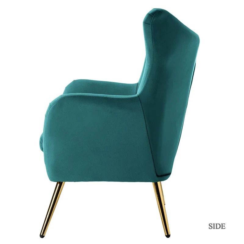 Dowdle Wide Tufted Velvet Wingback Chair thumbnail 3