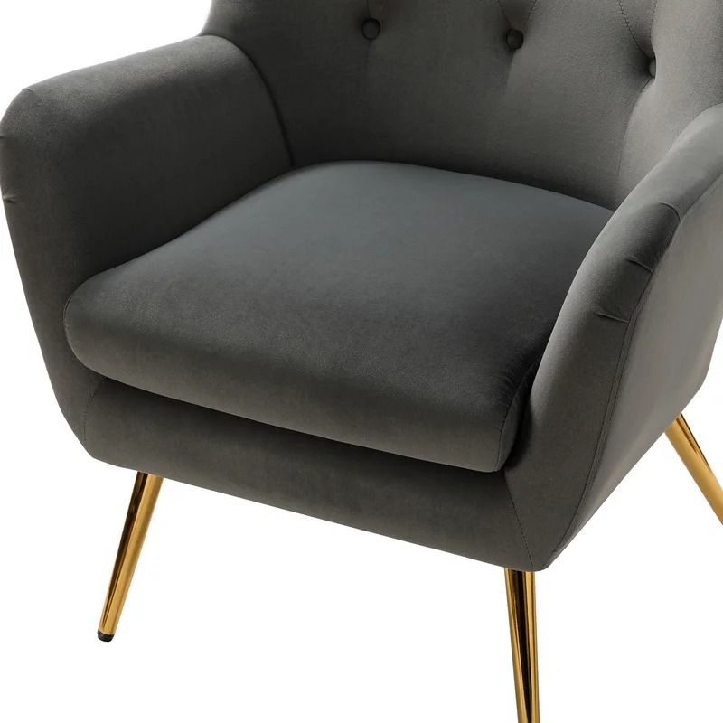 Dowdle Tufted Velvet Wingback Chair thumbnail 4