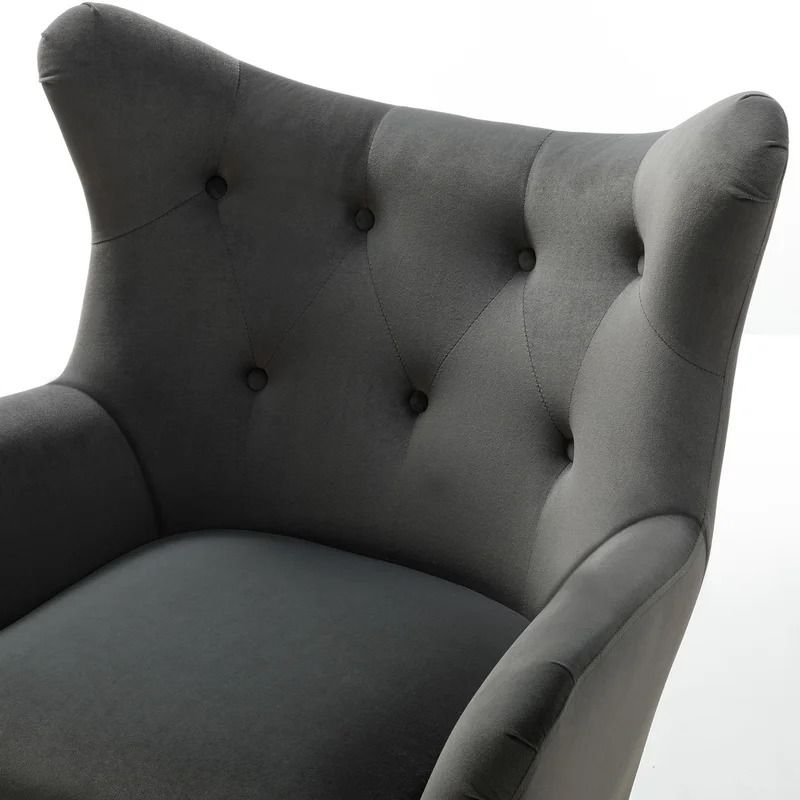 Dowdle Tufted Velvet Wingback Chair thumbnail 6