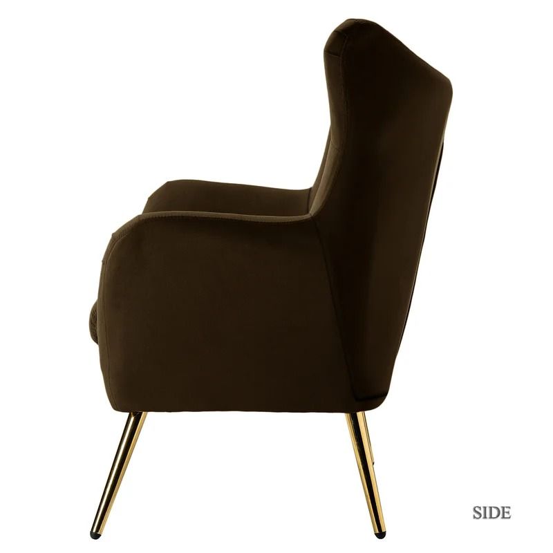 Dowdle Tufted Velvet Wingback Chair thumbnail 3