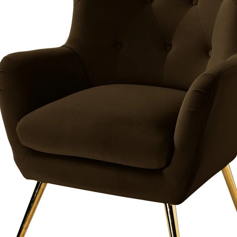 Dowdle Tufted Velvet Wingback Chair thumbnail 4