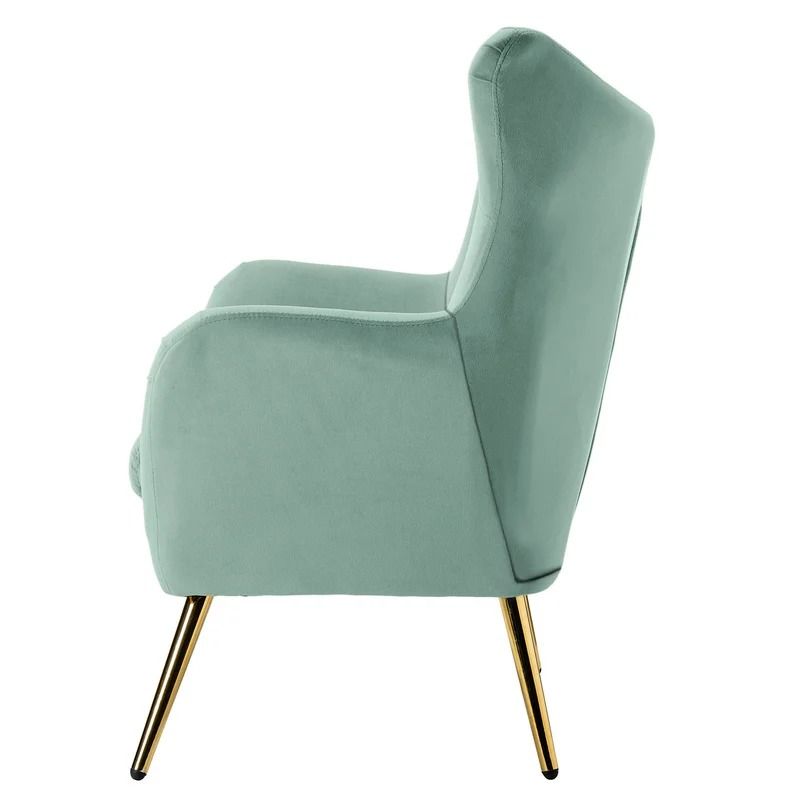 Dowdle Tufted Velvet Wingback Chair thumbnail 3