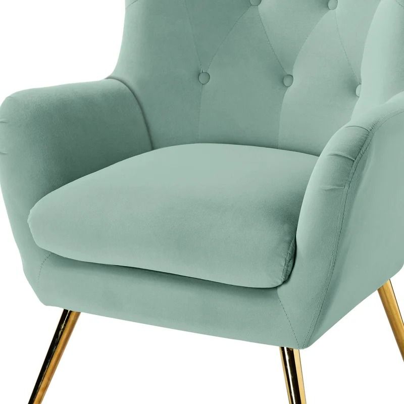 Dowdle Tufted Velvet Wingback Chair thumbnail 4