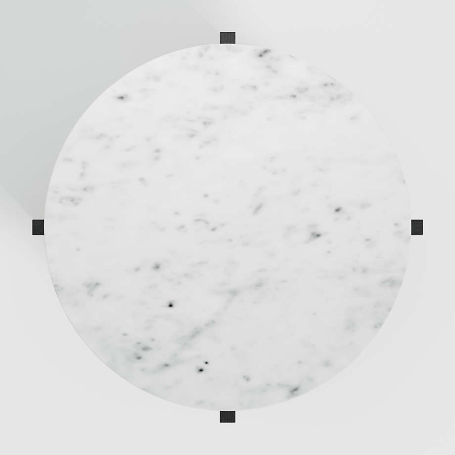 Miro White Marble Coffee Table with Black Wood Base thumbnail 4