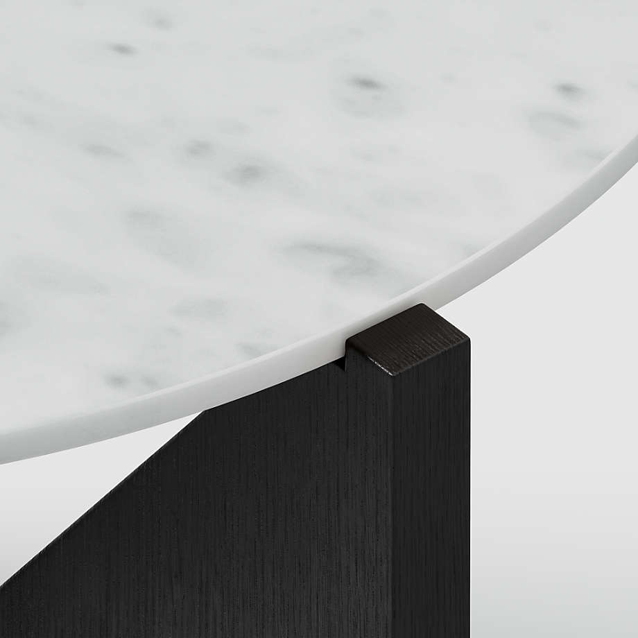 Miro White Marble Coffee Table with Black Wood Base thumbnail 5