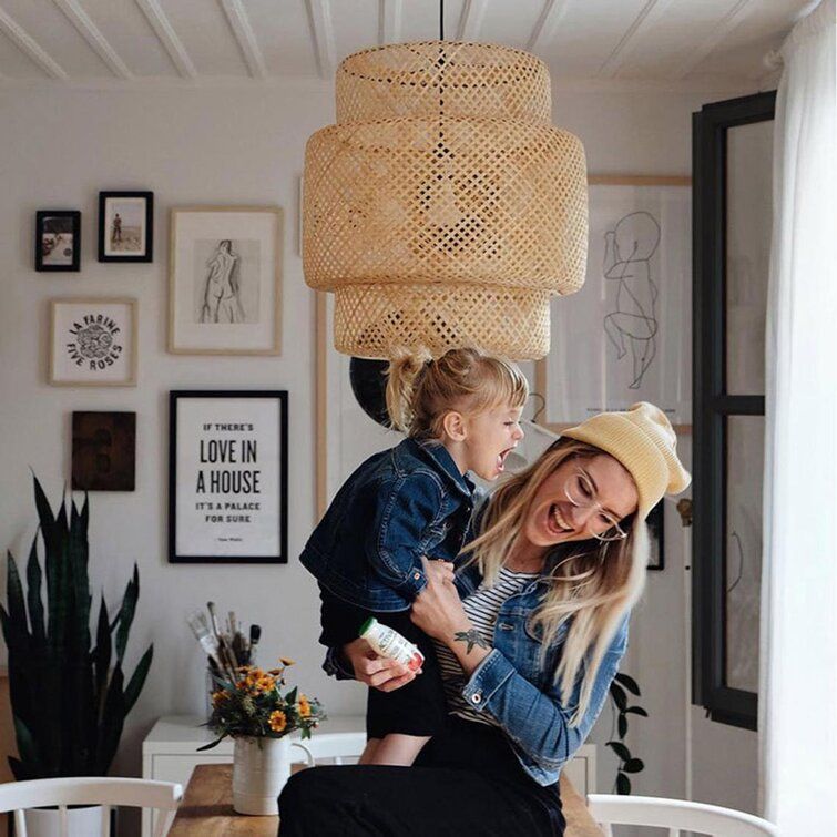 Bamboo Pendant Light Home Decor Lampshade thumbnail 3