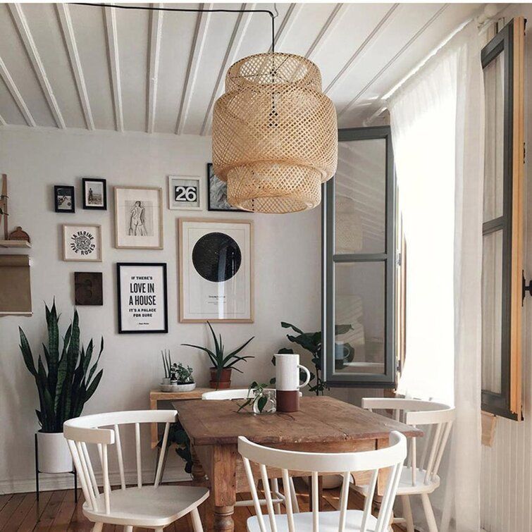 Bamboo Pendant Light Home Decor Lampshade thumbnail 4