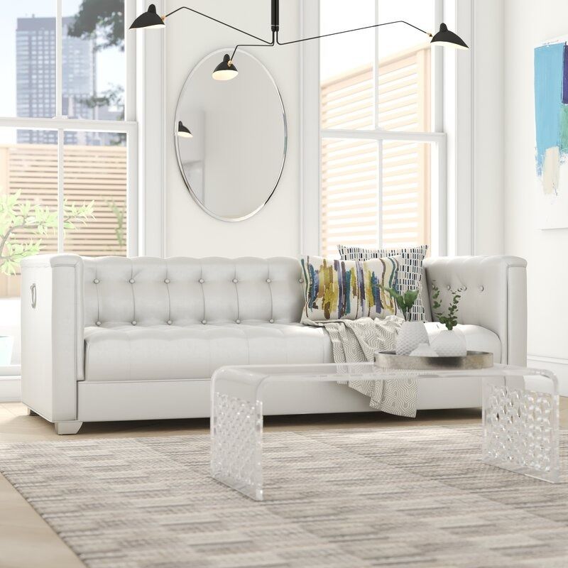Teddy Faux Leather Tuxedo Arm Sofa thumbnail 2