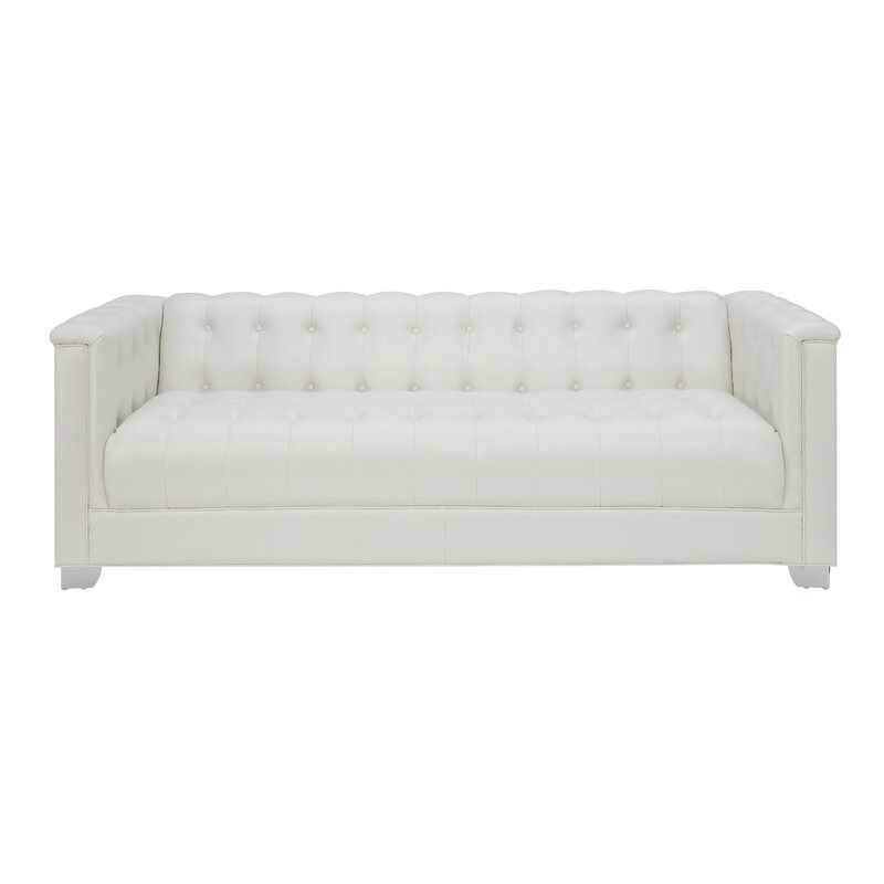 Teddy Faux Leather Tuxedo Arm Sofa thumbnail 3