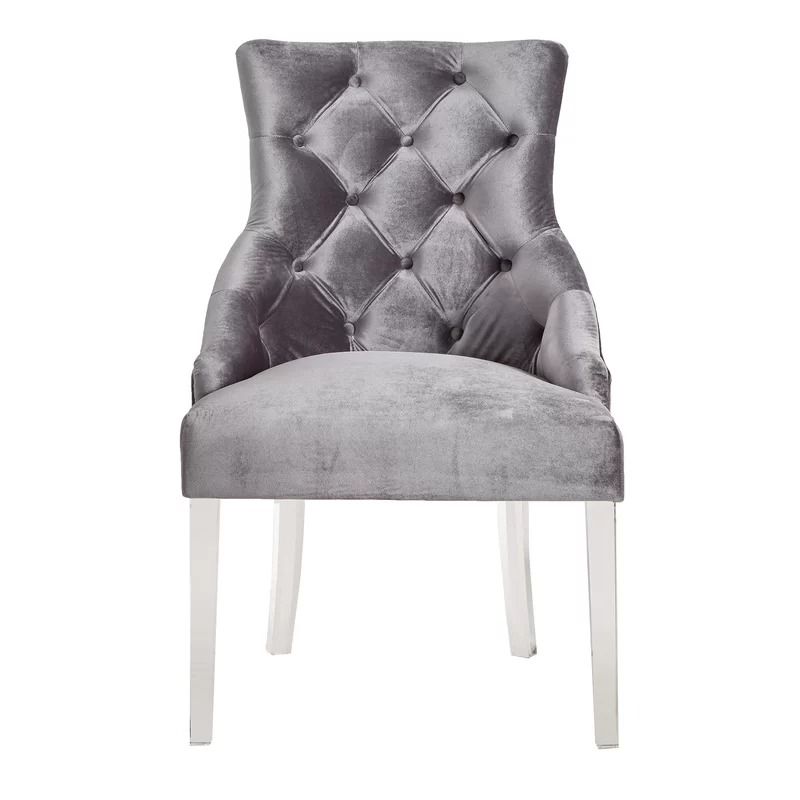 Seville Tufted Velvet Arm Chair Set of 2 thumbnail 2