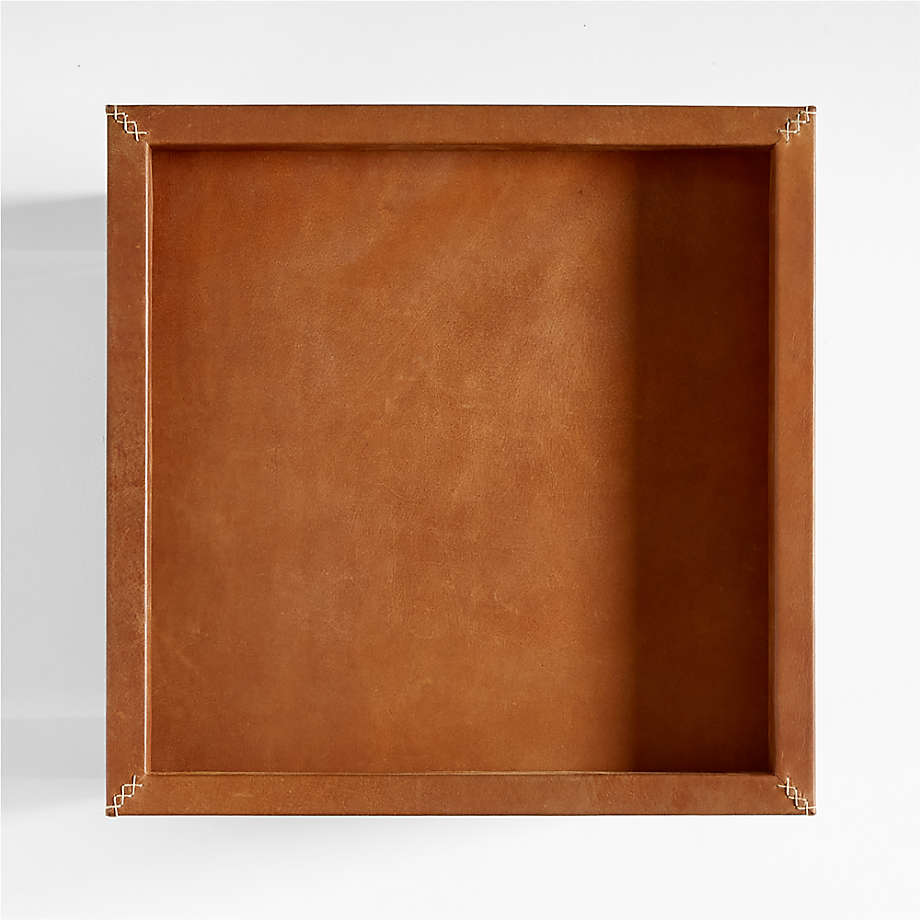 Shinola Runwell Leather and Wood End Table with Shelf thumbnail 3