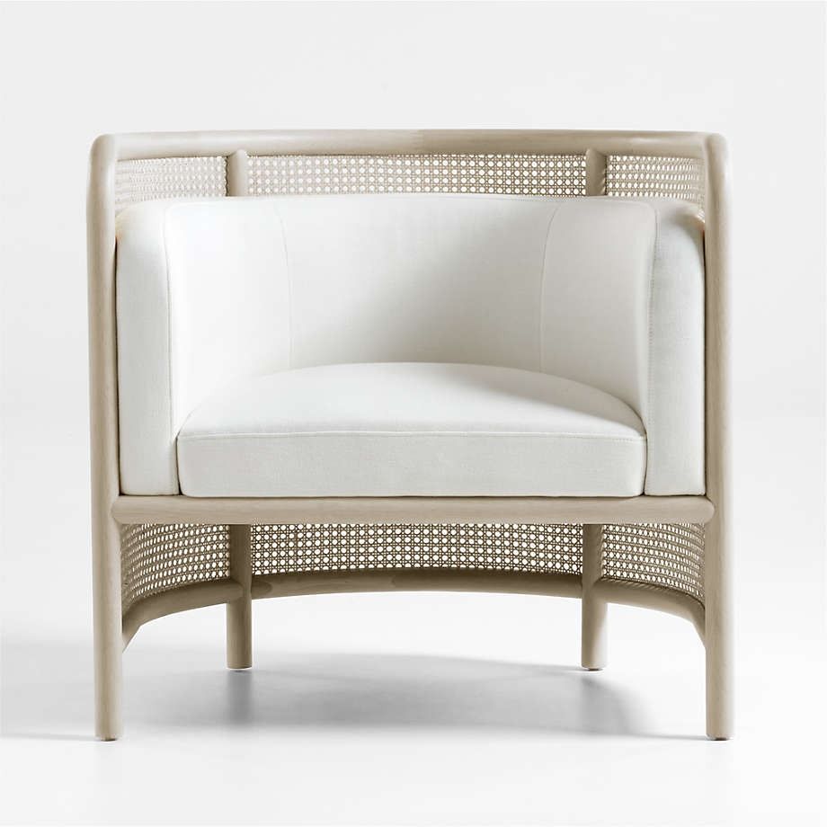Fields Cane Back White Wash and Natural Accent Chair by Leanne Ford thumbnail 2