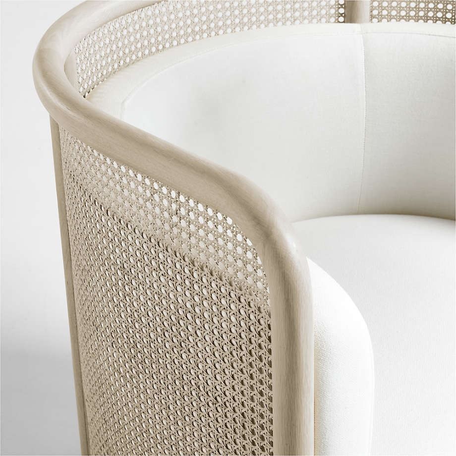 Fields Cane Back White Wash and Natural Accent Chair by Leanne Ford thumbnail 4