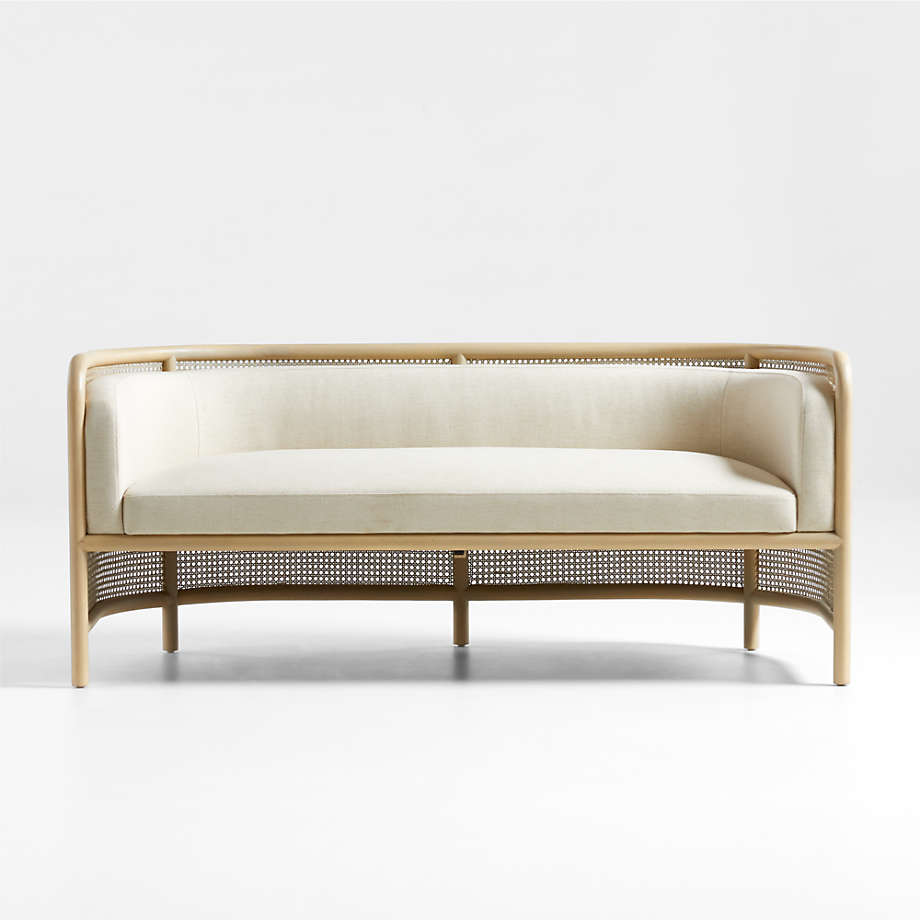 Fields White Wash Cane Settee with Natural Cushion thumbnail 3