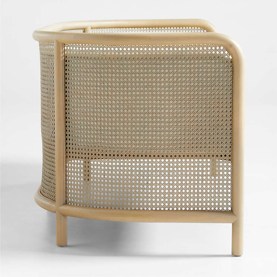 Fields White Wash Cane Settee with Natural Cushion thumbnail 4