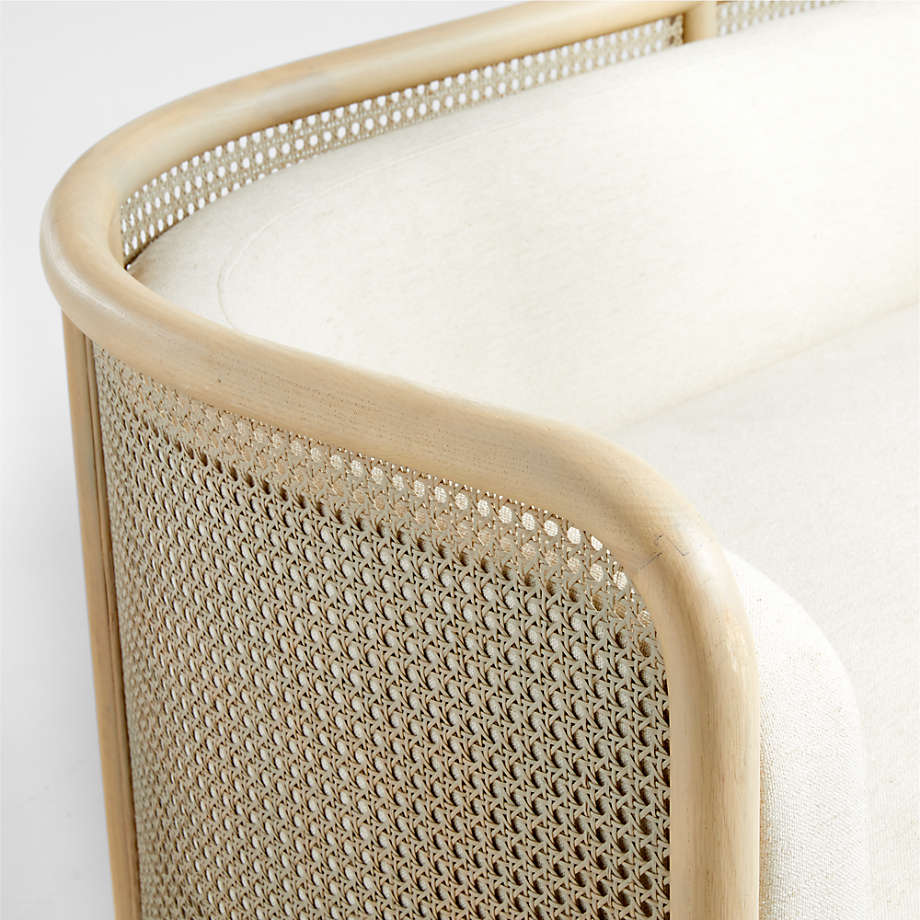Fields White Wash Cane Settee with Natural Cushion thumbnail 5