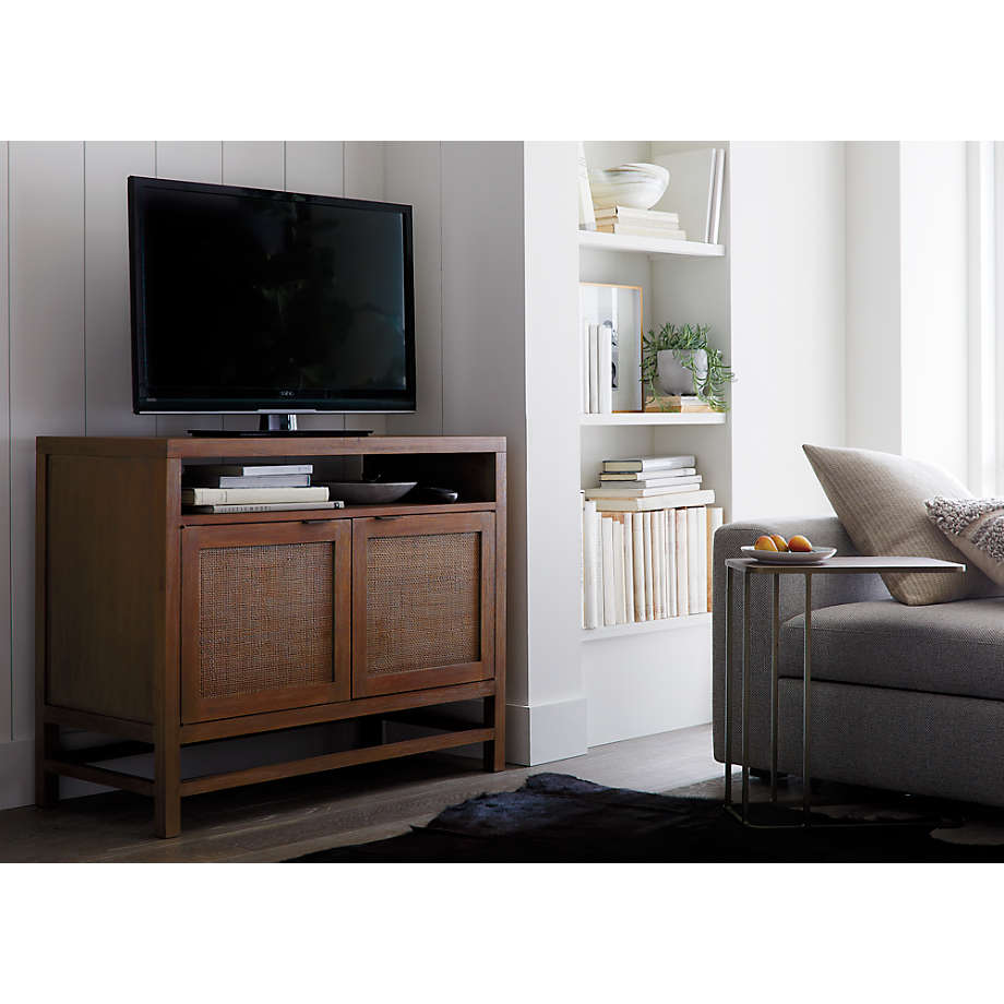 Blake Light Brown Teak and Rattan Media Console thumbnail 2
