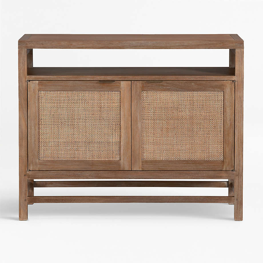 Blake Light Brown Teak and Rattan Media Console thumbnail 3