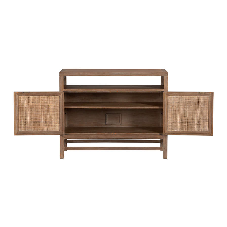 Blake Light Brown Teak and Rattan Media Console thumbnail 5
