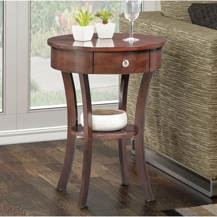 Moravian 1 - Drawer End Table with Storage Alcott Hill® Color: Espresso thumbnail 2