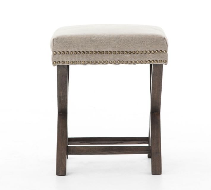 Aldrich Upholstered Stool Stone Twill thumbnail 3