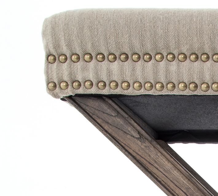 Aldrich Upholstered Stool Stone Twill thumbnail 4
