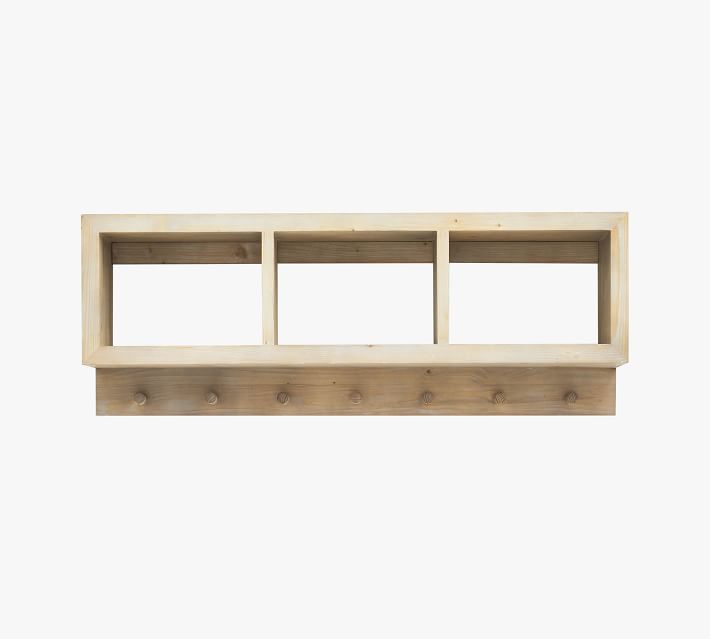 Folsom Entryway Wall Shelf with Hooks Desert Pine thumbnail 2