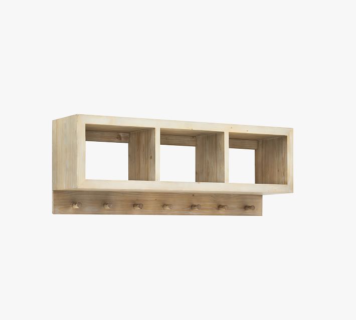 Folsom Entryway Wall Shelf with Hooks Desert Pine thumbnail 3