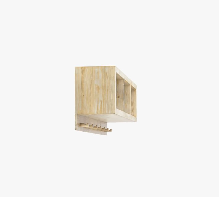 Folsom Entryway Wall Shelf with Hooks Desert Pine thumbnail 4