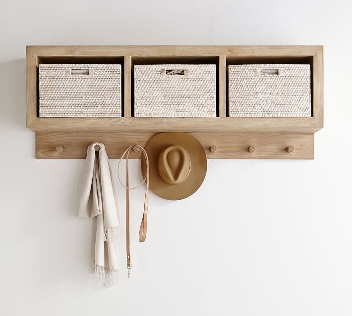 Folsom Entryway Wall Shelf with Hooks Desert Pine thumbnail 6