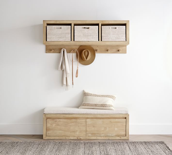 Folsom Entryway Wall Shelf with Hooks Desert Pine thumbnail 8