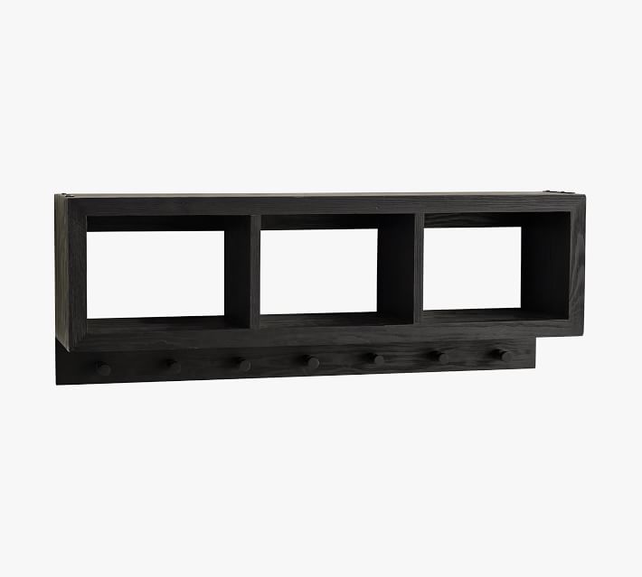 Folsom Entryway Wall Shelf with Hooks Charcoal thumbnail 3