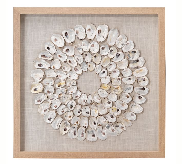 Oyster Shell Shadow Box Wall Art with frame thumbnail 2