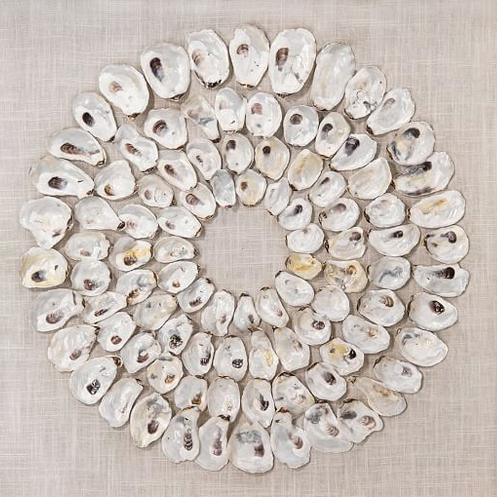 Oyster Shell Shadow Box Wall Art with frame thumbnail 5