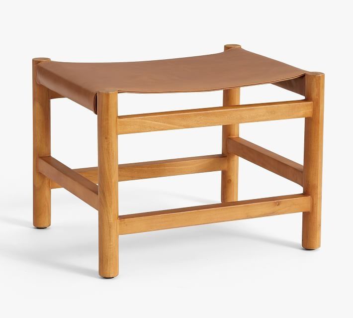 Danish Leather Sling Stool thumbnail 2
