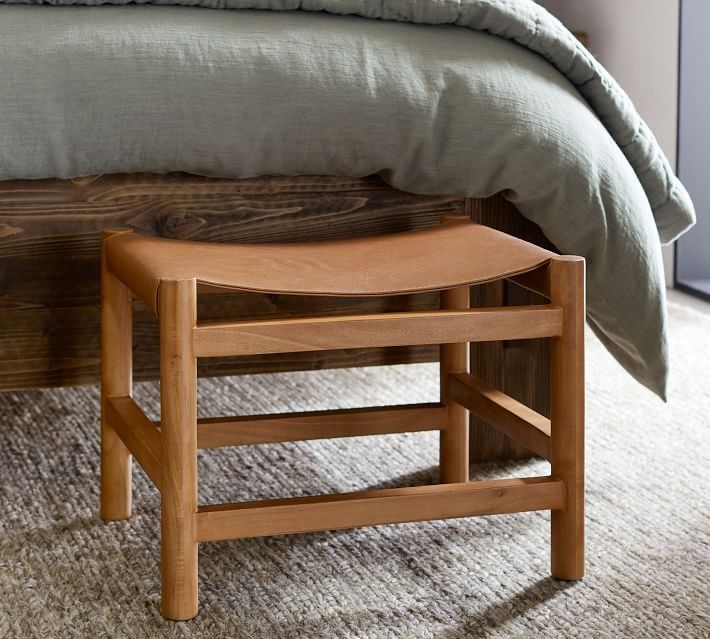 Danish Leather Sling Stool thumbnail 3