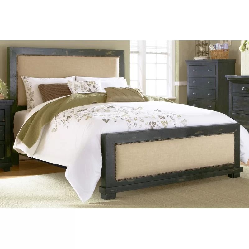 Lockridge Upholstered Solid Wood Panel Headboard King thumbnail 2