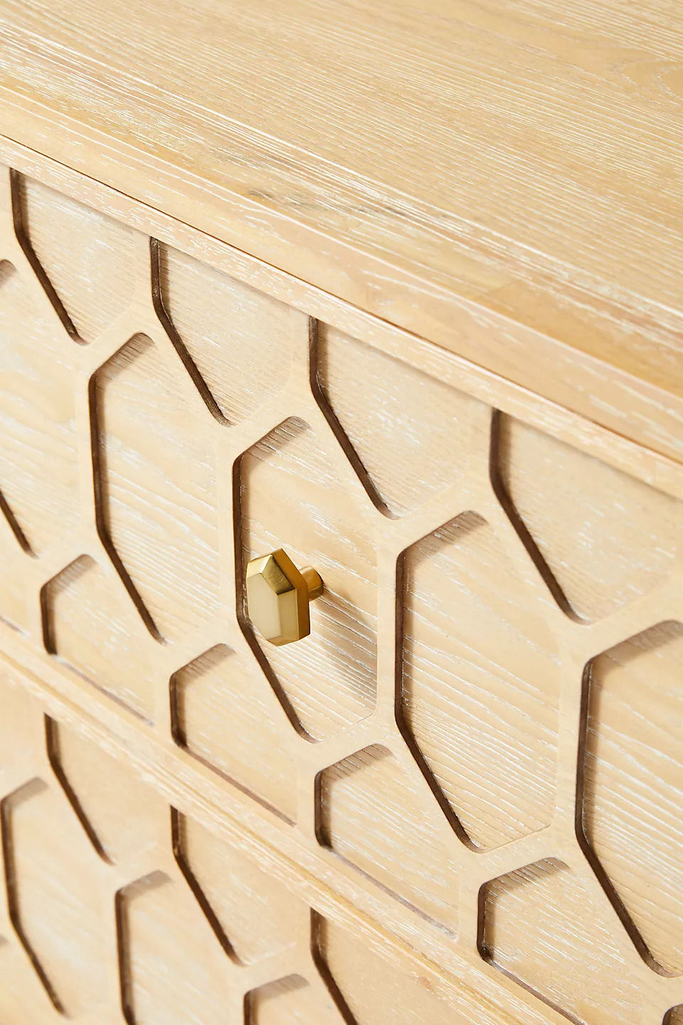 Textured Trellis Media Console Sand thumbnail 6