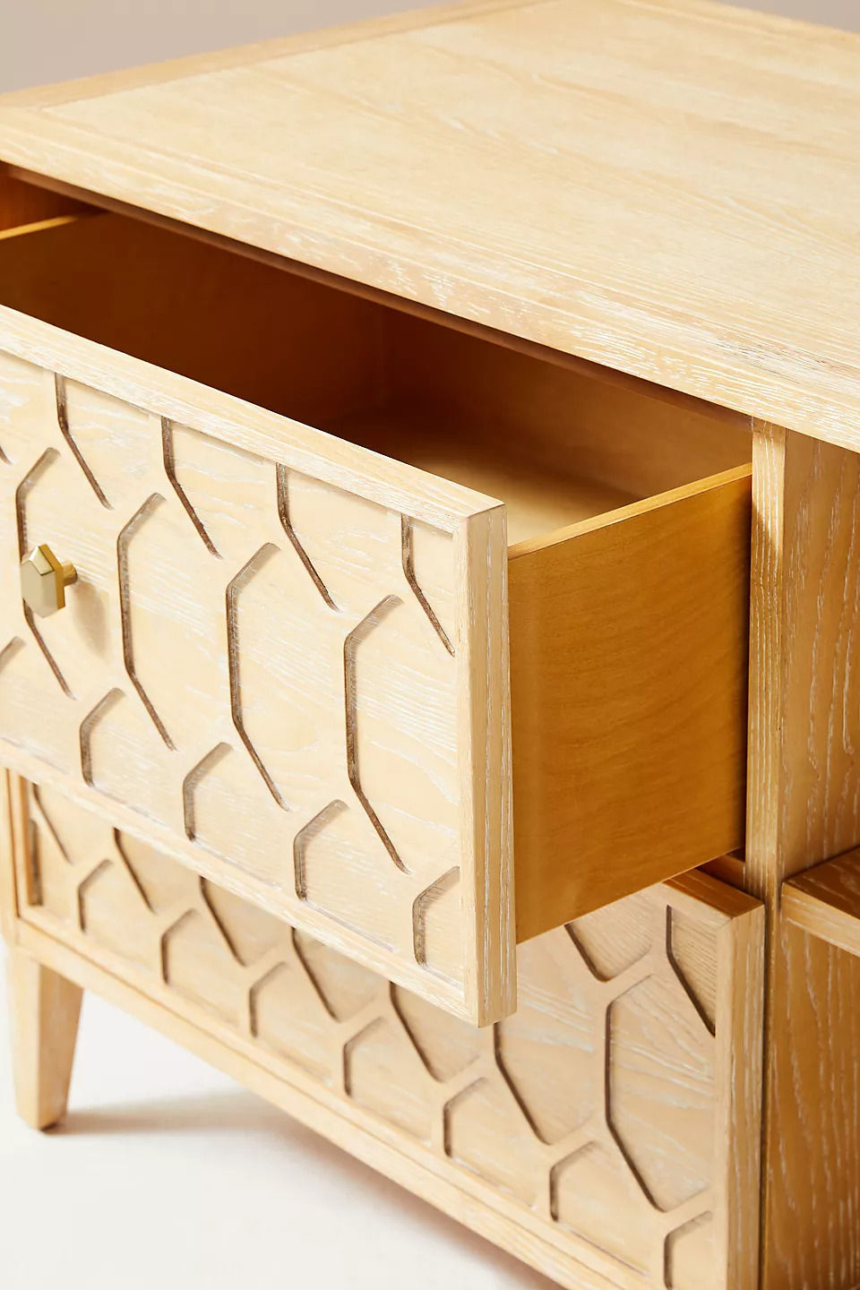 Textured Trellis Media Console Sand thumbnail 7