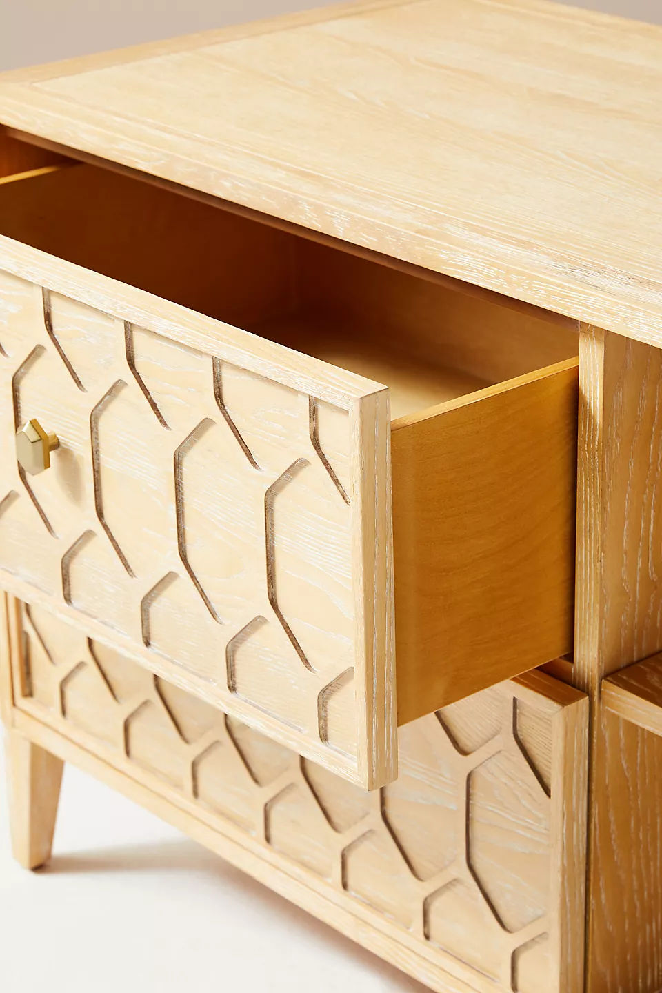 Textured Trellis Media Console Sand thumbnail 8