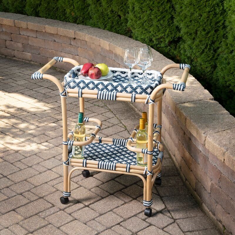 Domenica Wicker Bar Cart thumbnail 2